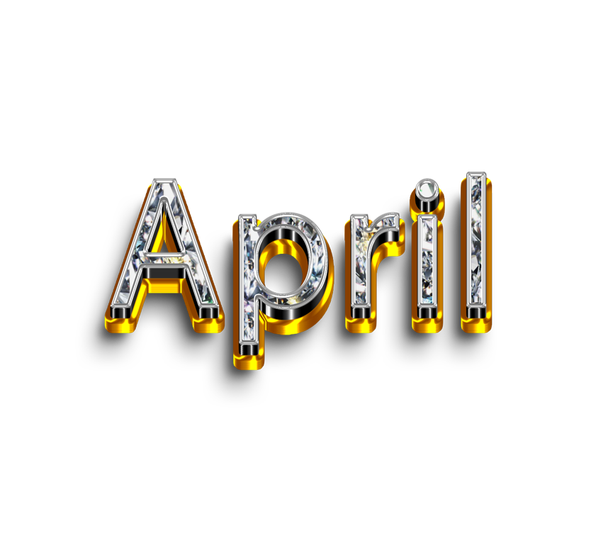 April png, April word png, word April png, April text png, April letters png, April word gold text typography PNG images png transparent background